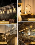 4 Pack LED Edison Bulbs, 4W Edison Light Bulbs, Antique LED Filament Bulbs 40W Equivalent, E26 Base, T45 LED Bulb with Clear Glass, Warm White 2700K, Non Dimmable, Great for Home, Bedroom, Office - Image 2