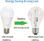 A19 LED Light Bulb - 60 Watt Equivalent, Daylight White 6000K, 800 Lumens 10W LED Bulbs Bright, Non-dimmable, 6-Pack - Image 2