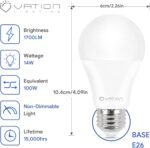 A19 LED Light Bulb Bright White Daylight 5000K, 100 Watt Equivalent, Efficient 14 Watt, 1700 Lumens, E26 Medium Base, Non-Dimmable, ETL/UL Listed, 6 Pack - Image 2