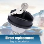 1 PC Car Fuel Tank Cap with Lock and Key, ABS Plastic Anti-theft Fuel Tank Cap, Locking Cap Adapter Replaceable Accessories, Universal for Most Cars (Black) - Image 2