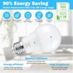A19 LED Light Bulbs Dimmable, 60W Equivalent, 5000K Daylight White, E26 Standard Medium Base, 900 Lumen, 9W Bright Lighting Bulb, 4-Pack - Image 5