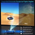 [ 1850 ANSI Auto Focus ] Outdoor Projector 4K with WiFi 6 and Bluetooth 5.2, XNoogo Native 1080P Outdoor Projector, Auto 6D Keystone,50% Zoom,ARC, Home Theater Movie Projector for TV Stick/Phone/PC - Image 6