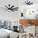 72" Ceiling Fan with Light Black, 6-Speed Remote Control, Reversible DC Motor, Modern 9 Blades with 4.5"/12"/24" Downrods for Home or Commercial, Living Room/Restaurant - Image 8