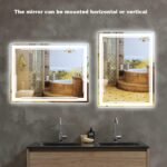 24''X32'' LED Bathroom Mirror with Lights, Built-in Bluetooth Speaker, Anti-Fog Dimmable 3 Lights Setting Backlit + Front Lit, Lighted Vanity Makeup Wall Mirrors, Shatter-Proof IP65 Waterproof - Image 5