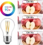 A15 LED Bulbs - Vintage Edison Bulbs, Dimmable, Clear Glass, E26 Medium Base, 6W (60W Equivalent), 2700K Warm White, 700LM, for Ceiling Fans, Appliances, Refrigerator Lights - 6 Pack - Image 3