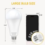 300W Equivalent LED Light Bulb, Super Bright 4060 Lumen, 5000k Cool Daylight White, A23 E26 Medium Base, 33 Watt LED Bulb, No-dim, for Garage Warehouse Workshop Backyard Patio Supermarket, 2-Pack - Image 3