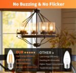 ALAMPEVER 800LM Super Bright Dimmable LED Light Bulb, E26 LED Bulb 100 Watt Equivalent, B11 2700K Soft White LED Candelabra Bulb, 5.5W, 6 Pack - Image 5