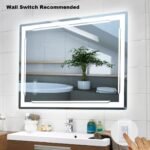 24''X32'' LED Bathroom Mirror with Lights, Built-in Bluetooth Speaker, Anti-Fog Dimmable 3 Lights Setting Backlit + Front Lit, Lighted Vanity Makeup Wall Mirrors, Shatter-Proof IP65 Waterproof - Image 2