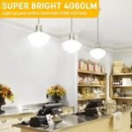 300W Equivalent LED Light Bulb, Super Bright 4060 Lumen, 5000k Cool Daylight White, A23 E26 Medium Base, 33 Watt LED Bulb, No-dim, for Garage Warehouse Workshop Backyard Patio Supermarket, 2-Pack - Image 2