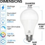 4 Pack 150 Watt LED Light Bulb, Super Bright A21 Daylight 5000K, Non-Dimmable, 2300LM LED Bulb, High Lumen Light Bulbs, E26 Base, UL Listed - Image 2