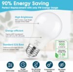 A19 LED Light Bulb Dimmable, 60 Watt Equivalent LED Bulbs, Daylight White 5000K, 900 Lumen, E26 Base, 9W Bright White Light Bulb, 12-Pack - Image 2