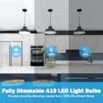 A19 LED Light Bulbs Dimmable, 60W Equivalent, 5000K Daylight White, E26 Standard Medium Base, 900 Lumen, 9W Bright Lighting Bulb, 4-Pack - Image 2