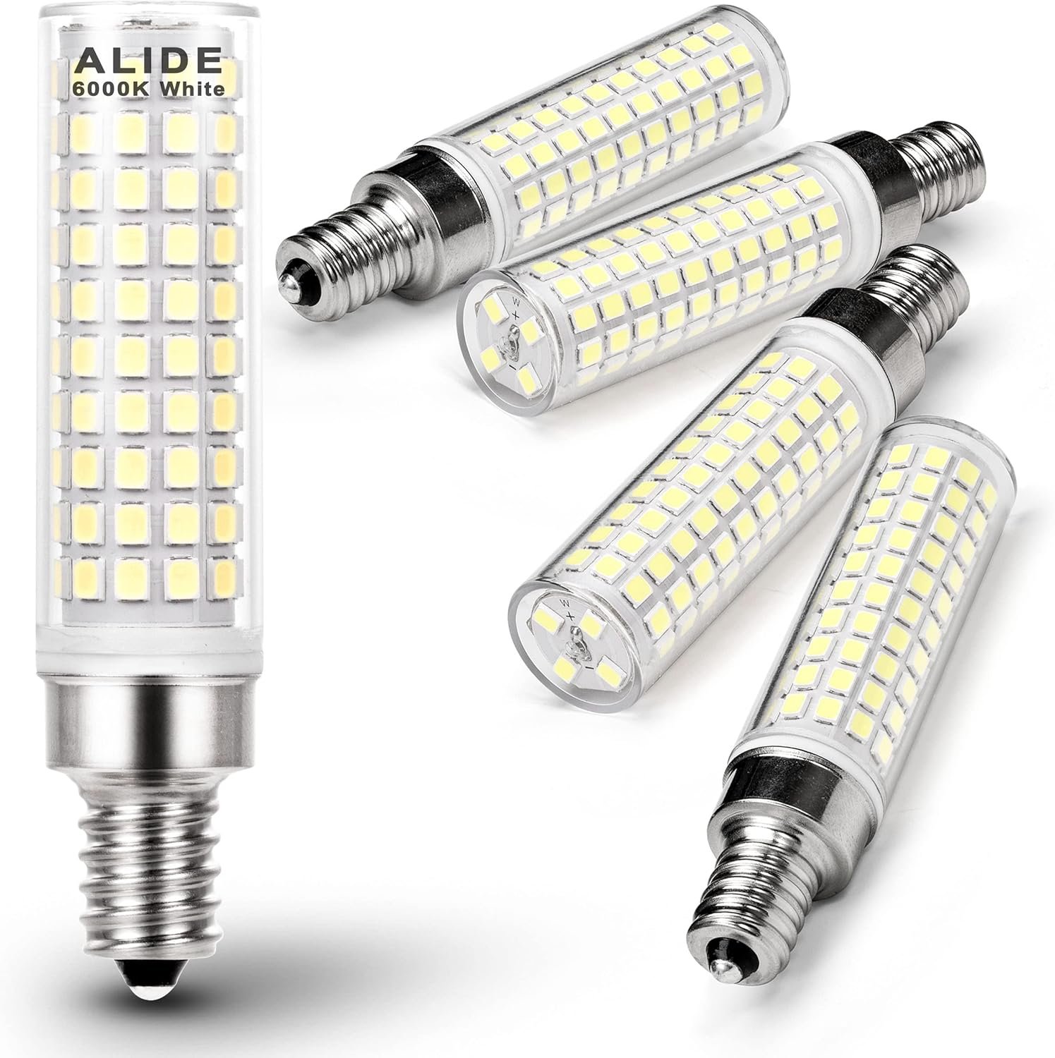 ALIDE E12 10W 6000K LED Candelabra Bulbs 100w Equivalent 1200lm 0.73 * 3.15inch, Non-dimmable, 5Pack ALIDE E12 10W 6000K LED Candelabra Bulbs 100w Equivalent 1200lm 0.73 * 3.15inch, Non-dimmable, 5Pack