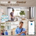 60 Inch Smart Ceiling Fan with Lights Remote,Control via Alexa Google Voice App WiFi,Quiet DC Motor,Dimmable,Outdoor Indoor Modern Ceiling Fans for Large Bedroom Patio Porch,Brown Black Walnut - Image 3