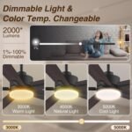 60 Inch Smart Ceiling Fan with Lights Remote,Control via Alexa Google Voice App WiFi,Quiet DC Motor,Dimmable,Outdoor Indoor Modern Ceiling Fans for Large Bedroom Patio Porch,Brown Black Walnut - Image 7