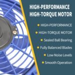 10 Inch Universal Slim Fan Push Pull Electric Radiator 12V 80W High Performance Cooling Fan Mount Kit Blue 2 Pcs - Image 7