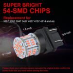 4PCS 3157 LED Bulb Brake Tail Light 12V-24V Super Bright 3156 3056 3057 3047 4157 LED Replacement Light Kit Set for Car Tail Brake Turn Signal Lights - Brilliant Red - Image 4