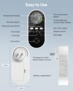 5-in-1 Carbon Monoxide Detectors, Natural Gas Leak Detector, Plug-in & Battery Backup Co Detector, HD Digital Display, CO Gas Temp Humidity Sensor, 1-Pcs, Black - Image 4