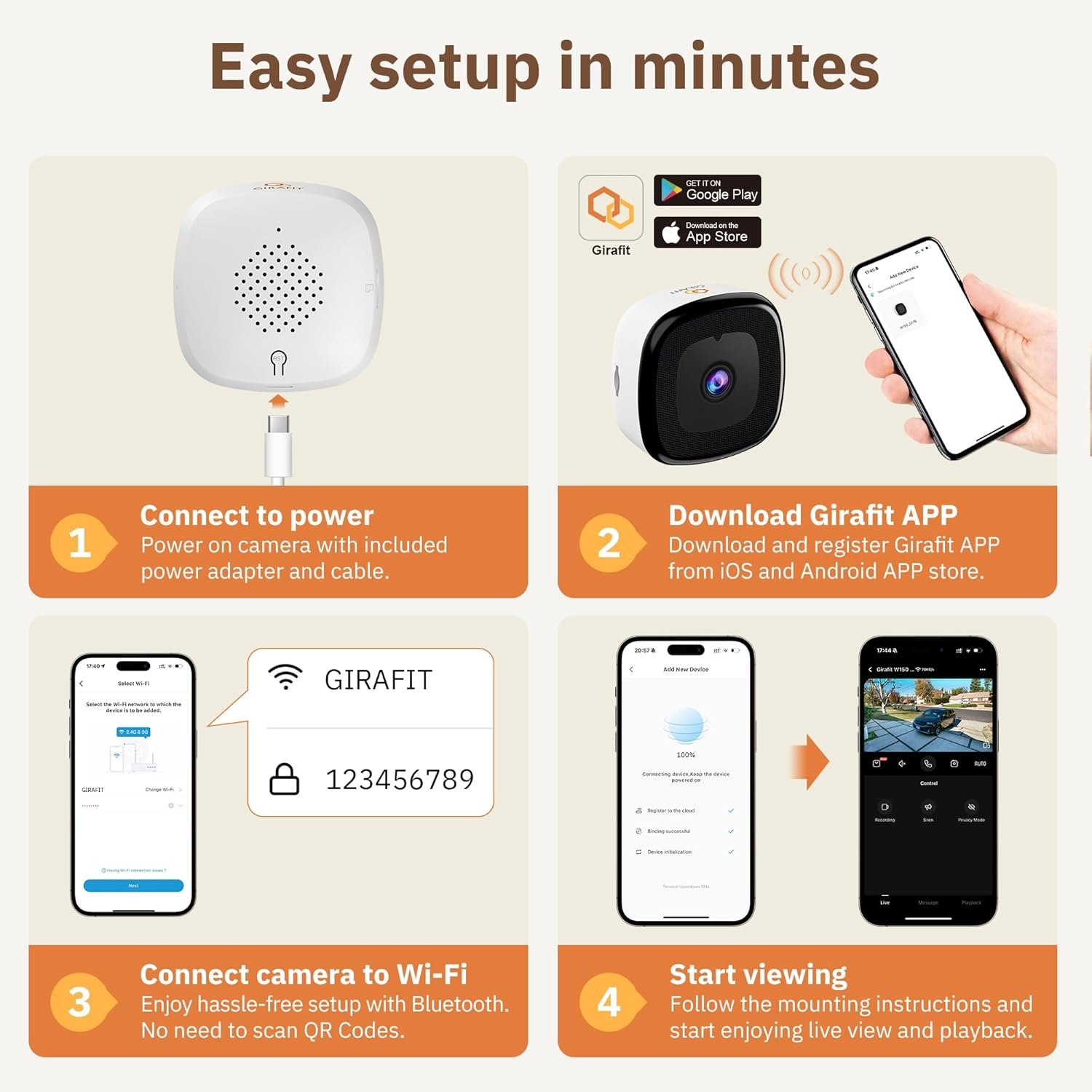 3MP 2K Window Camera,2.4GHz&5GHz WiFi Indoor Cameras for Home Security 2 Pack with ChroMax Al Color Night Vision,Person & Motion Detection,24/7 Recording,Easy&Quick Install - Image 9