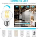 6 PACK Dimmable G16.5 LED Light Bulbs 60 watt, E26 LED Bulbs 60 Watt Daylight 5000K, 6W E26 Globe LED Edison Small Light bulb for Ceiling Fan lights, Chandelier, Vanity Lights, CRI80+, AC120V, 600lm - Image 4