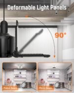 Adiding LED Garage Light 2 Pack, Super Bright 20000Lm Basement Ceiling Lighting w/ 6+1 Deformable Panels Screw in E26 Bulb Base Socket for Workshop Attic Warehouse Utility Laundry Storage Area - Image 4