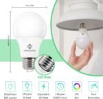 24 Pack 8W Daylight Light Bulbs White 5000K, 60 Watt Equivalent Non-Dimmable Led Bulbs, A19 Standard Bulbs, E26 Base, 800 LM, Efficient 8 Watt Light Bulbs for Living Room, ETL/UL Listed - Image 2