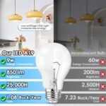 24-Pack A19 LED Light Bulbs, 60W Equivalent, Daylight White 5000K, E26 Base, 850 Lumen, Non-Dimmable, 9W Bright White LED Bulb - Image 2