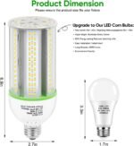 40W LED Corn Cob Bulb, 400W Equivalent, 5000K Daylight, E26/e39 Base, 5600 Lumens - Replace Halogen/Metal Halide, for Barn, Shop, Porch, Yard, Garage Lighting - Image 2